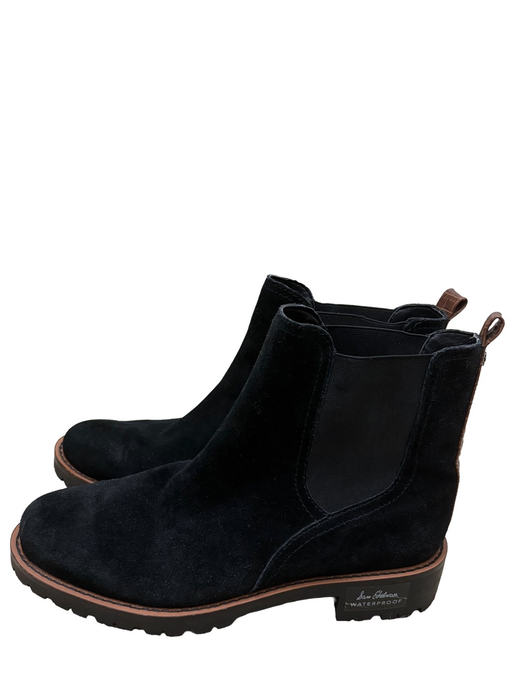 Sam Edelman Jaclyn Black Waterproof Suede Chelsea Boots - Size 8